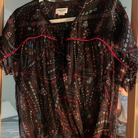 Zadig & Voltaire silk chiffon blouse-Lg - Picture 1 of 2